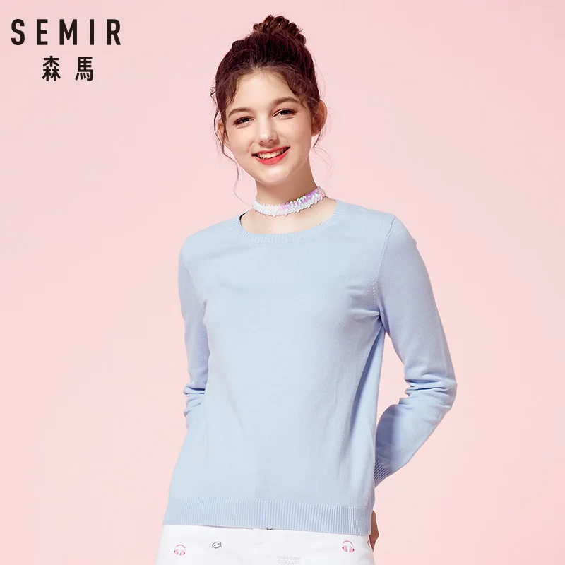 SEMIR 2018 Cashmere Knitted Sweater Women Pullovers Turtleneck Autumn Winter Basic Women Sweaters Korean Style Slim Fit Black