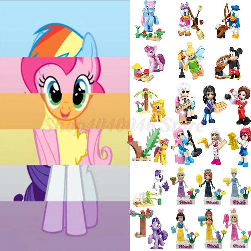 

For Toy Legoing Friends set Building Block Mickey unicorn Princess Girl Children Compatible With Legoing Figures figurine Gifts