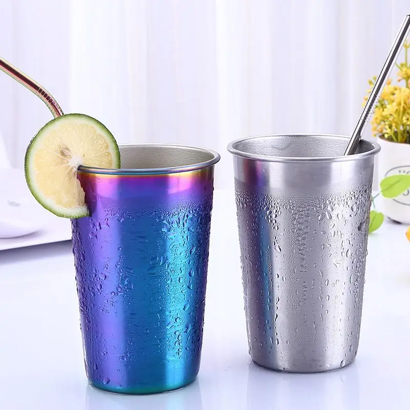1pc 304 Stainless Steel Cold Drinking Cup Beer Milk Tea Cup Outdoor Picnic Cupin Teacups from