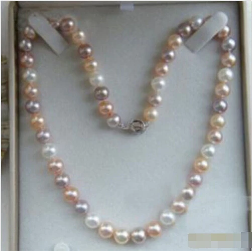 

fast Charming 18"Akoya AAA 7-8mm Multicolor Pearl Necklace AAA