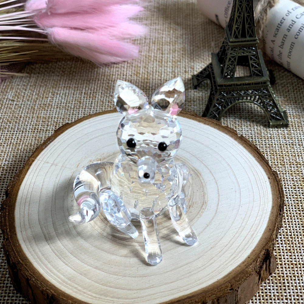 

Crystal Cute Fox Figurines Craft Lovely Crystal Animal Ornament Home Table Decorations Great Kids Gifts Love & Birthday present