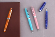 Luxury NewMoon Extra Fine Nib Fountain Pen Silver Clip 0.38mm Ink Pen with A Box The Best Gift Pnes for Student/Teacher/Business nice silver clip black yellow green fine nib fountain pen retro business gift office writing ink pens with an original gift box