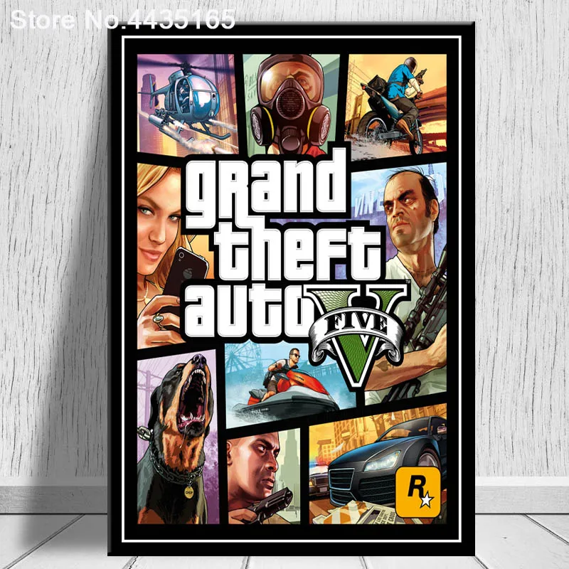 Grand Theft Auto V видеоигра GTA 5 художественный постер с принтом настенная живопись на