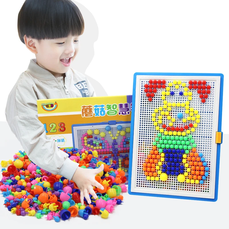 300pcs Mushroom Nail Intelligent 3D Puzzle Games Family Games
