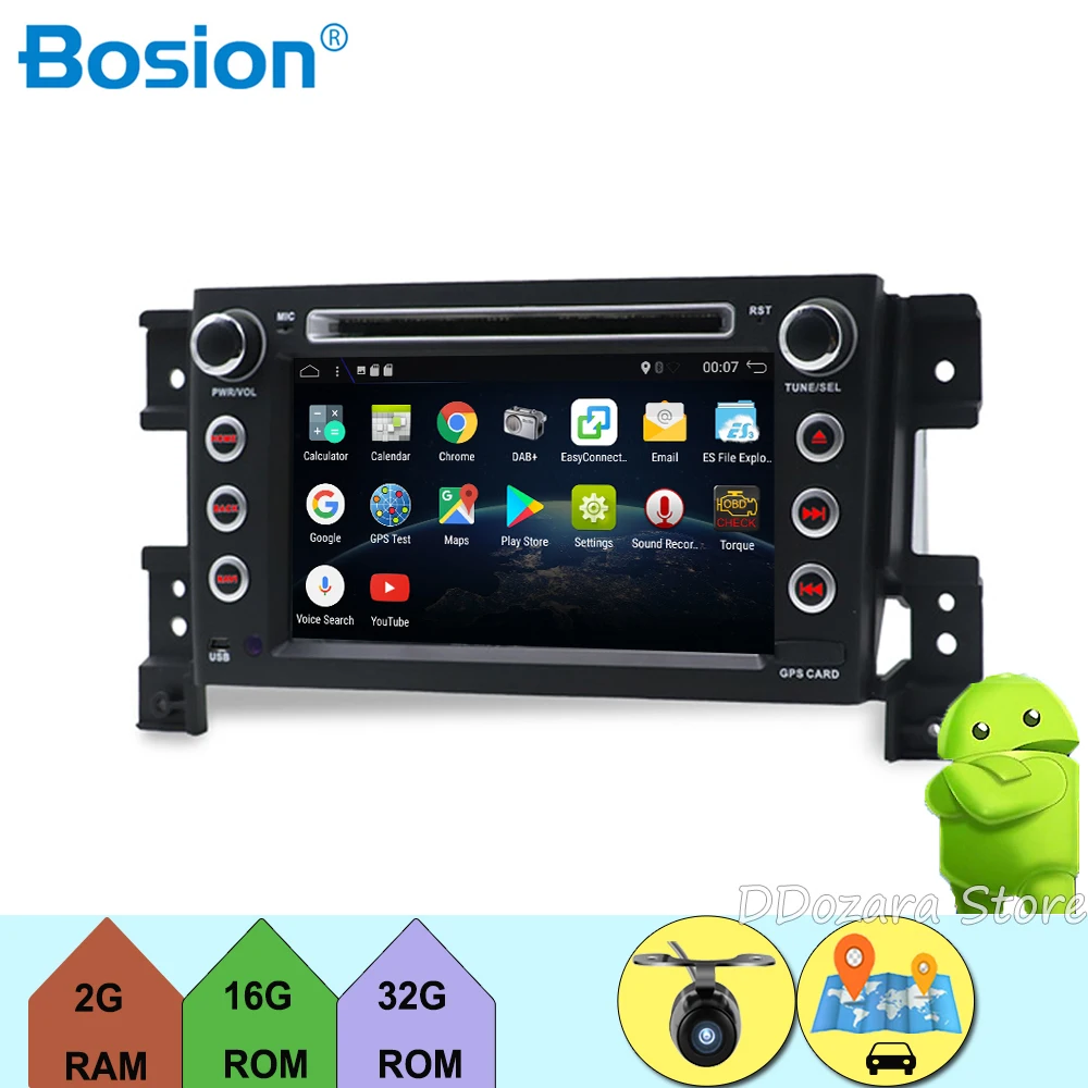 

Android 7.1 Car DVD Player for suzuki grand vitara 2005-2013 multimedia stereo with BT WIFI GPS Radio