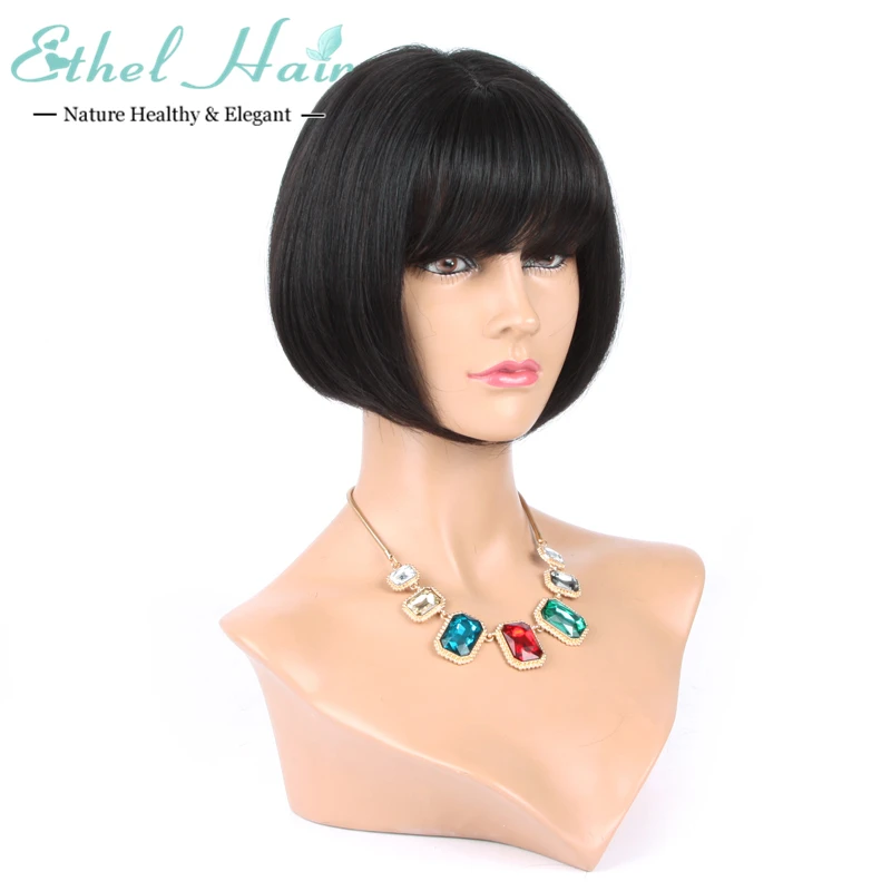 

Short bob cut None full lace wigs bob lace front wig Brazilian virgin straight Hair wig free shipping