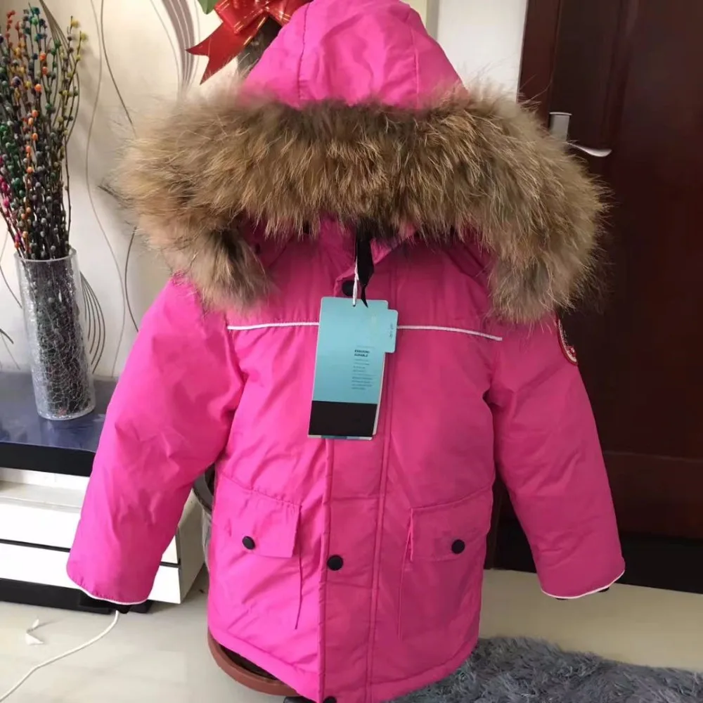 

New style girls winter jackets warm Down & Parkas solid girls winter clothing fashion fur children down jackets fashion snowsuit