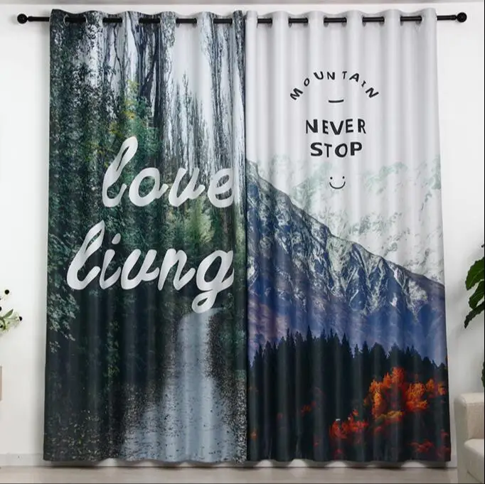 Hot Creative 3D Curtain Snowy Mount Printing Blockout Polyester Photo Drapes Fabric For Room Bedroom Window Bedroom Balcony Bay Hot Creative 3D Curtain Snowy Mount Printing Blockout Polyester Photo Drapes Fabric For Room Bedroom Window Bedroom Balcony Bay