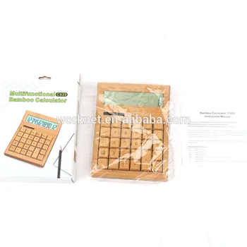 

29 Function Keys 12 bits Desktop Calculator Solar Power Bamboo Calculators For Christmas Gift
