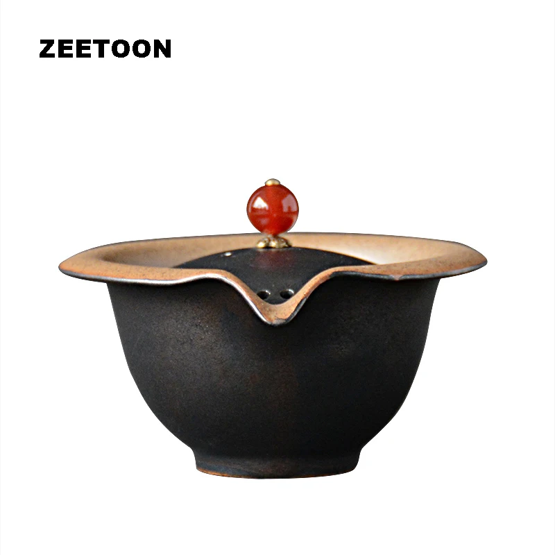 120ml Zen Japanese Style Coarse Pottery Teacup Ceramics Kung Fu Tea Set Gaiwan Coffee Pot Bowl Maker Creative Home Decor | Дом и сад