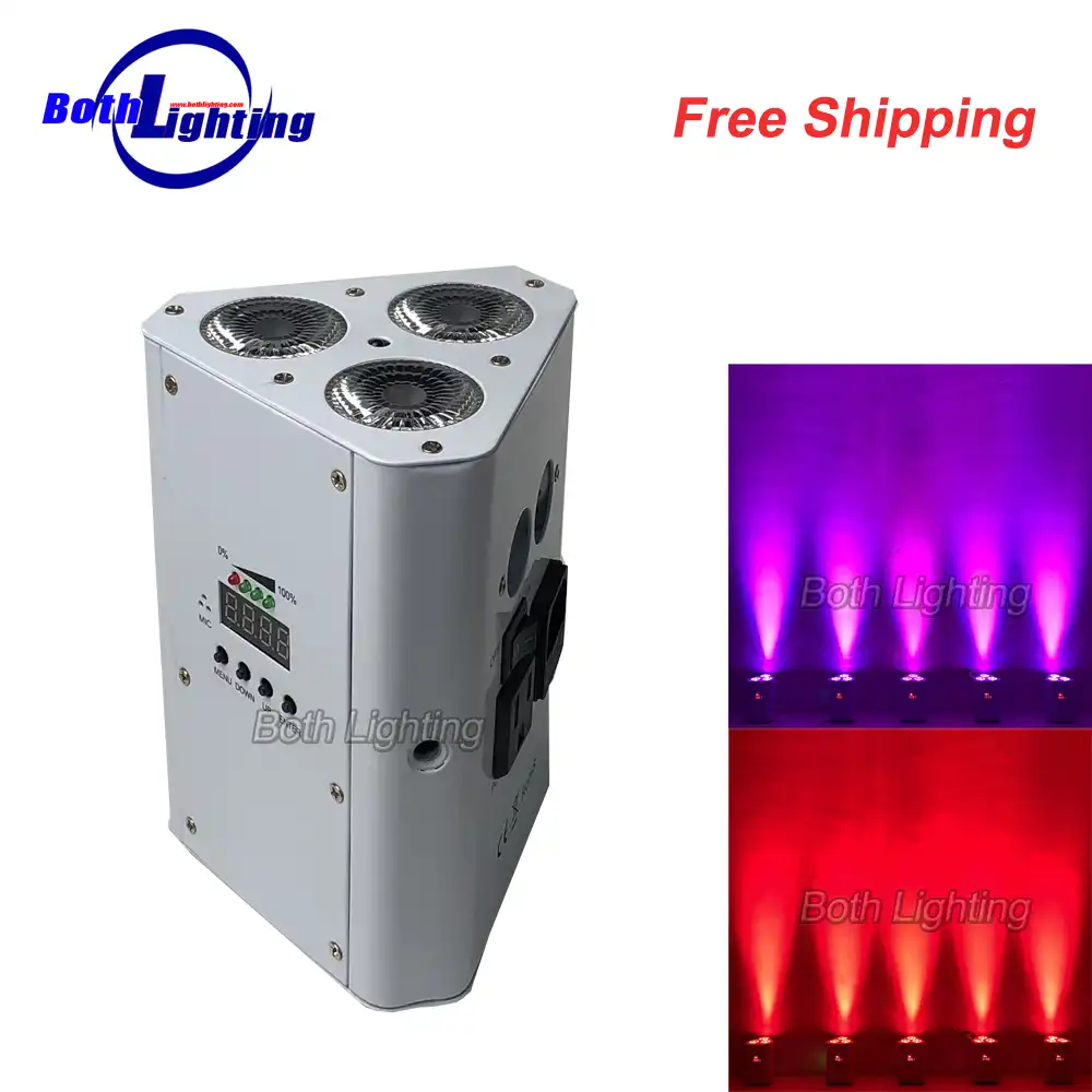 Mini Battery Operated Led Wedge Uplights 3 18w Rgbwa Uv Ir Remote Battery Operated Led Wedge Uplights