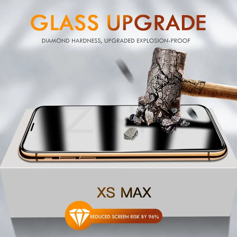 ZNP 10D Защитное стекло для iPhone 6 6s 7 8 plus XR X XS стекло полное покрытие iPhone Xs Max защита экрана закаленное стекло