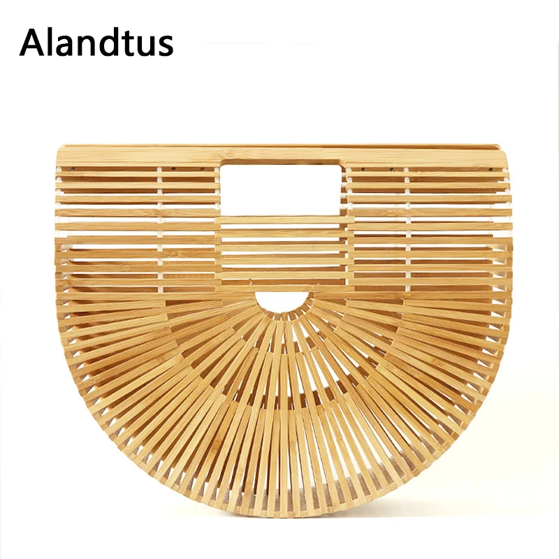 

Alandtus Round Straw Bags For Women Handmade Woven Beach Handbags Female Shoulder Bag Bolsa Feminina Sac A Main Bolso Mujer