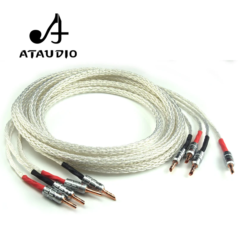 ATAUDIO Silver plated Hifi 8ag Speaker Cable High Performance 6N OCC