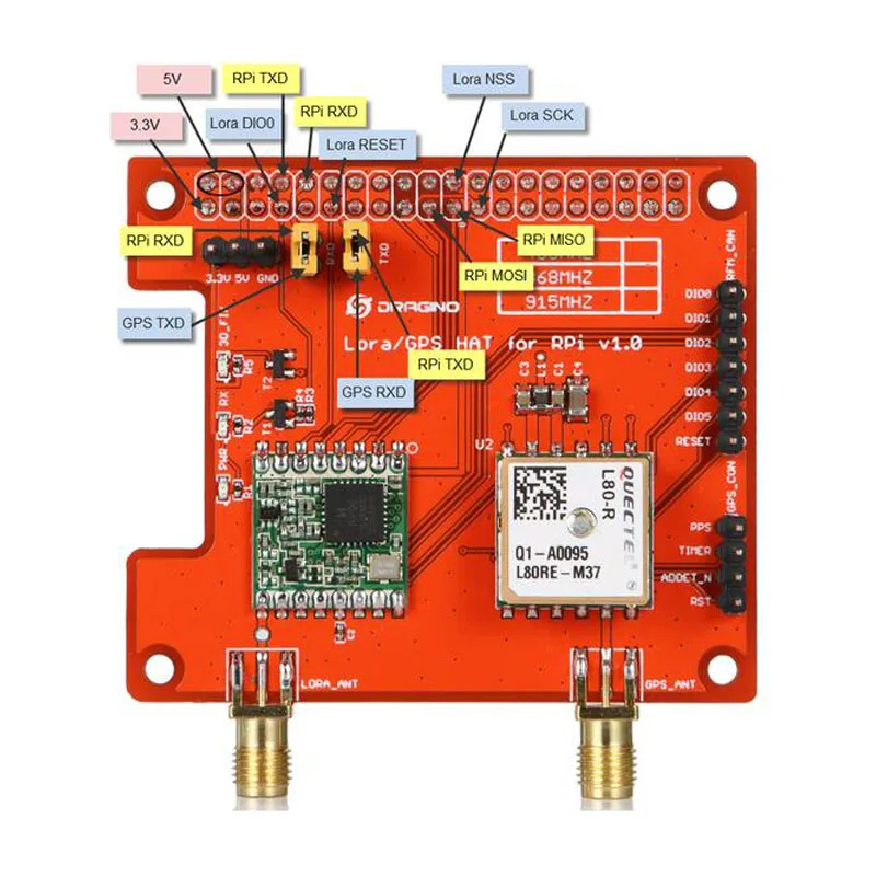 Модуль GPS HAT для LoRaWan и совместимый с Raspberry Pi 2/3 Модель B LoRaWAN Gateway|Коробки передач