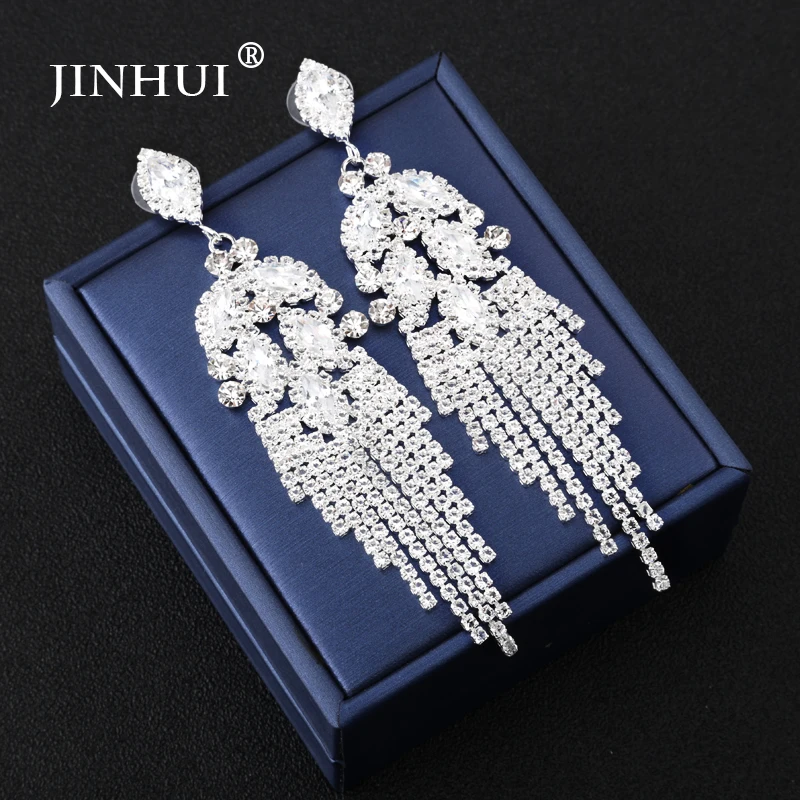 

Jin Hui Dubai Woman New Earrings flash Crystal Pendant jewelry Gifts Friends take part Party Ornament Birthday best for women