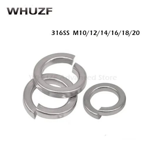 M10 M12 M14 M16 M18 M20 316 Stainless Steel Metal Shell Pad Spring Washer Split Circlip Elastic Gasket Shim Shaft Lock Retaining |
