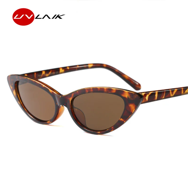 

UVLAIK 2018 Women Small Sunglasses Cat Eye Frame Sun Glasses Retro Tiny Cateye Womens Sunglass Female Vintage Glasses UV400