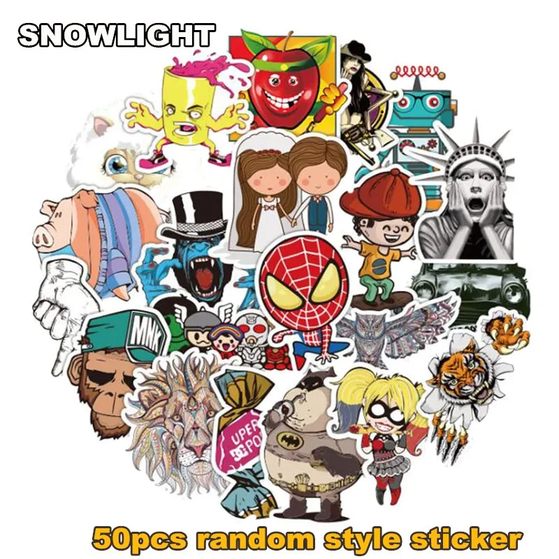 

50PCS Mix Stickers Random Style for Laptop Skateboard Luggage Car Styling Bike JDM Doodle Decals Cool Waterproof Sticker