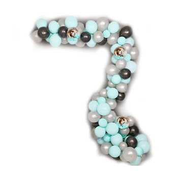 

Romantic 3D Balloon Chain Background Wall Party Wedding Balloon Decoration 1 Set(Silver Blue Black) Style-23