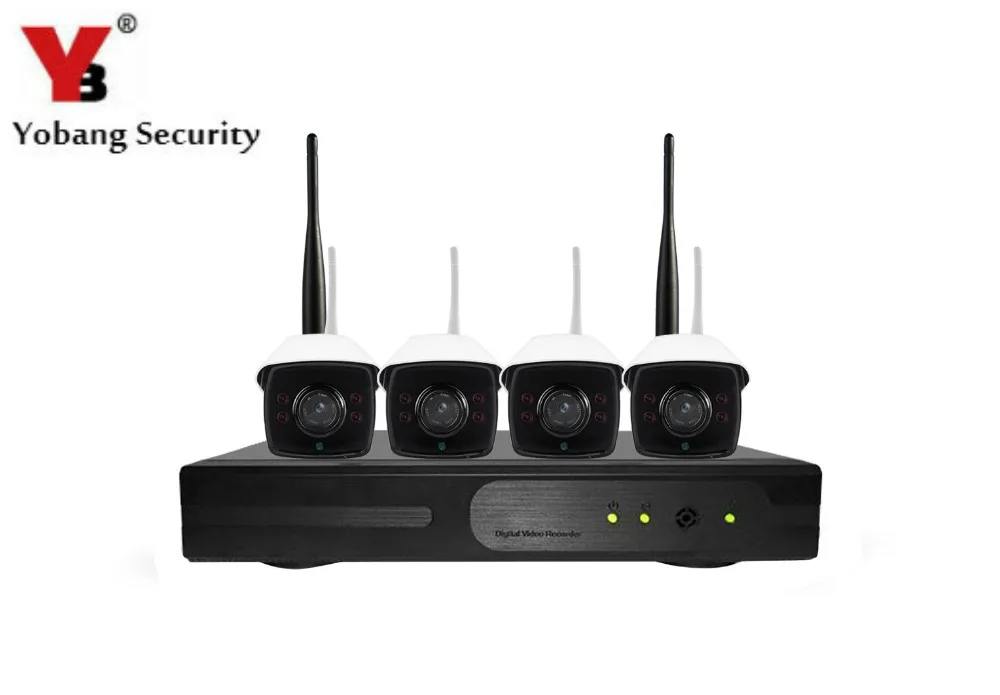 YobangSecurity 4CH Беспроводной камера с Wi-Fi 720 P HDMI P2P ONVIF NVR IP Камера открытый