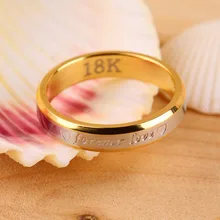 Fashion beautifully crafted commitment of time Forever Love Lovers Couple Matching Ring Steel Finger Ring Jewelry Hot !