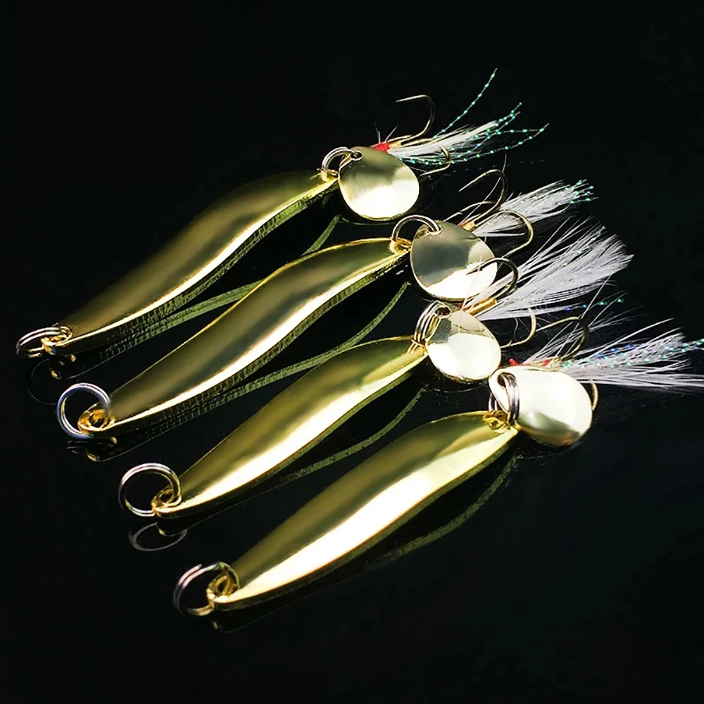 Metal Spinner Spoon Fishing Lure bait Hard Baits Sequins Noise