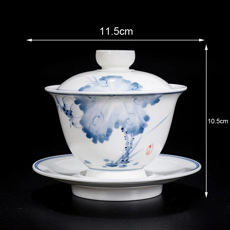 Керамическая крышка чаша чайная чашка набор ручная роспись Пейзажная живопись чайная чаша чайный набор кунг-фу домашний вечерний чайная чашка из фарфора - Цвет: A9 180ML