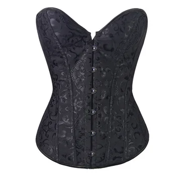 

Women's Gothic Steampunk Corset Black Sexy Slimming Waist Trainer Corset Lace Up Bandage Bustier Outwear Overbust Corset Top