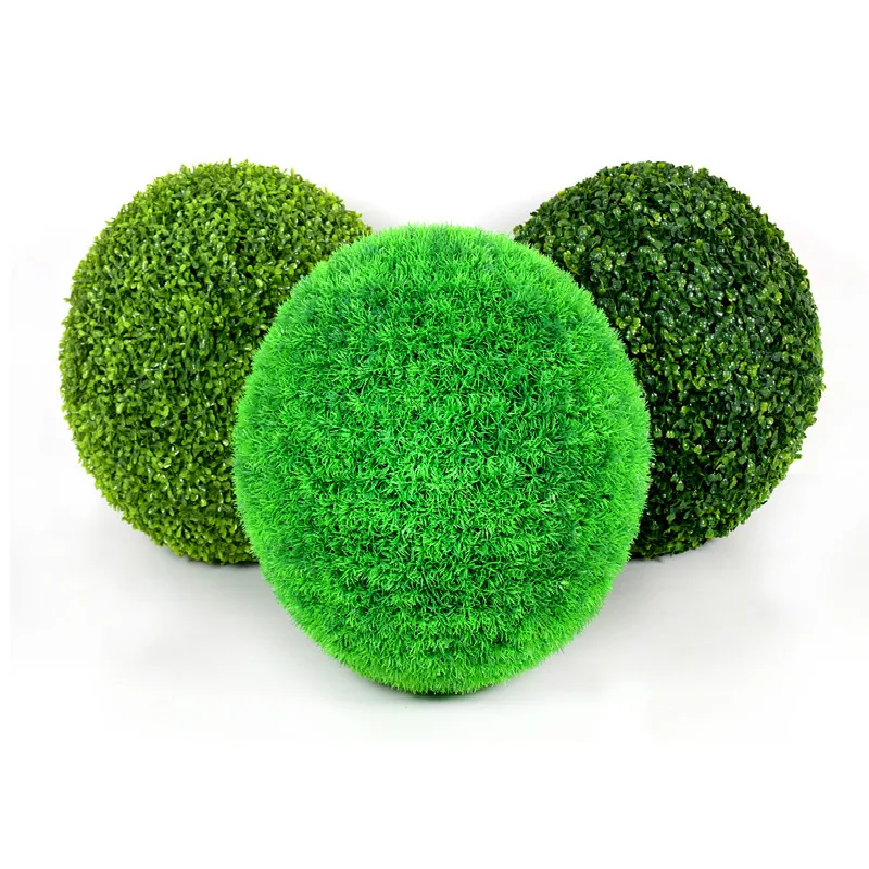 Bola de hierba de planta de plástico verde Artificial 10/18/30/38 cm Bola de simulación verde suministros de interior decoración de boda para exteriores