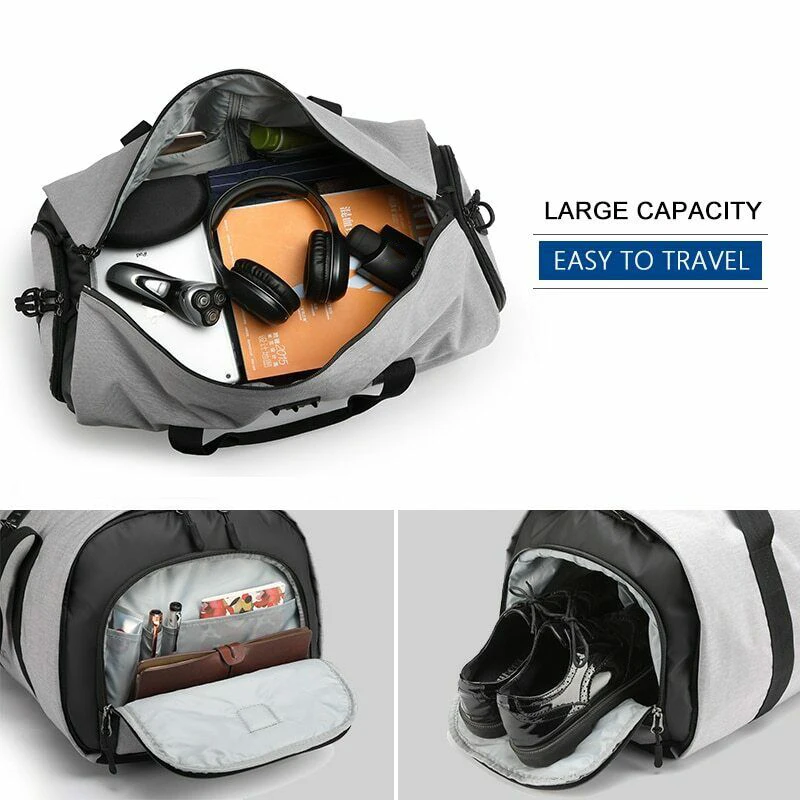 

Multifunction Large Capacity Men Travel Bag Waterproof Duffle Bag Trip Suit Storage Hand Luggage Bags with Shoe Pouch Handle Bag