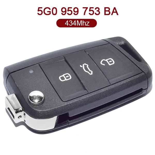 

AK001068 for VW Golf Touran POLO ETC Flip Key 3 Button 434MHz 5G0 959 753 BA
