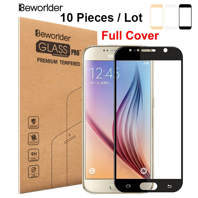 Beworld 10 шт. Защитная пленка для экрана samsung Galaxy S7 G930 полное покрытие Закаленное