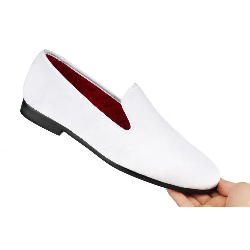 Men Loafers white Velvet Dress shoes (7)