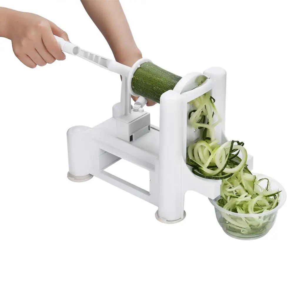 

Multifunction 5-Blade Slicer Vegetable Spiral Cutter Fruit Chopper Manual Spiralizer Knife Home Use Kitchen Cooking Tools
