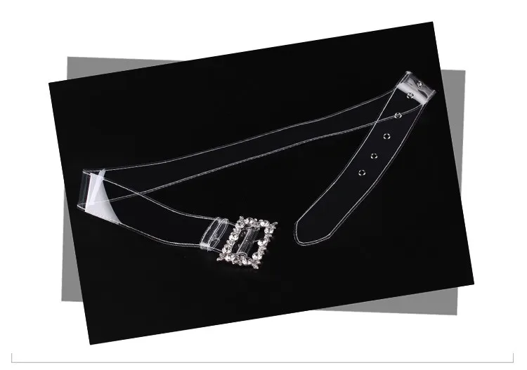 COWATHER belts for women fashion PVC wide decorated women belt transparent design female straps crystal buckle newest waistband