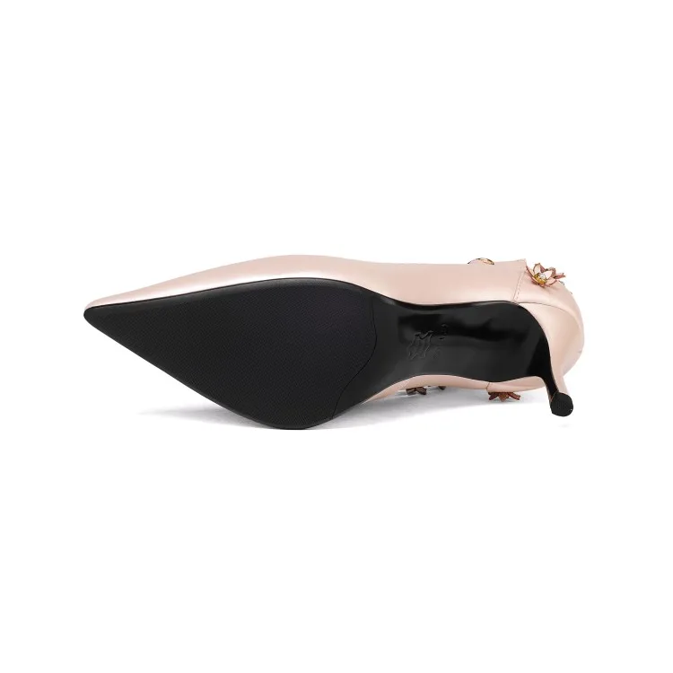 Sandales Bride Pointu Robe Vache Sexy Minces Bout D'été À Femmes {zorssar} Véritable 2018 Cheville Cuir Chaussures Rose En blanc Talons La wUEPXZx