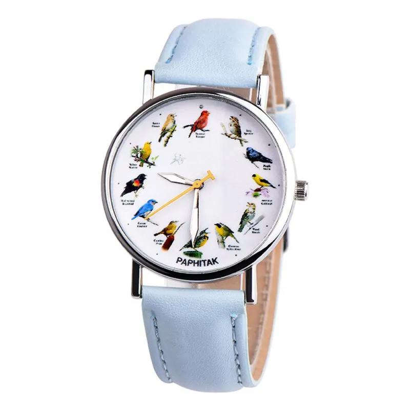 Новая Мода Пара Ретро птица для женщин и мужчин часы кварцевые простые часы кожаный ремешок femme часы для женщин подарок на день рождения# C