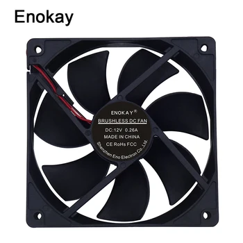 

Enokay Silent Computer Cooler Quiet 120x120x25mm 12V 24V 2Pin XH2.54 12cm PC Case 120mm DC Cooling Fan
