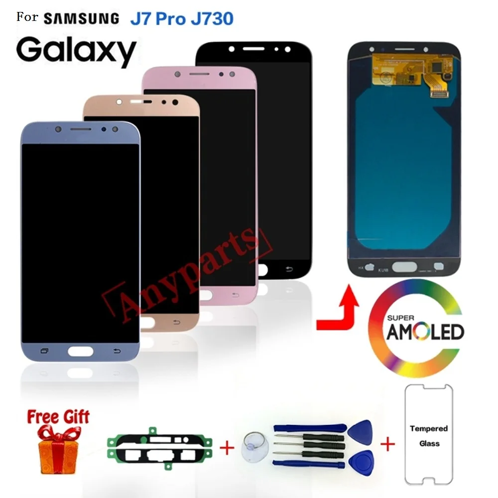 Для SAMSUNG J7 Pro SM J730F/DS дисплей ЖК экран Замена для Samsung Galaxy J730F J730G экранные