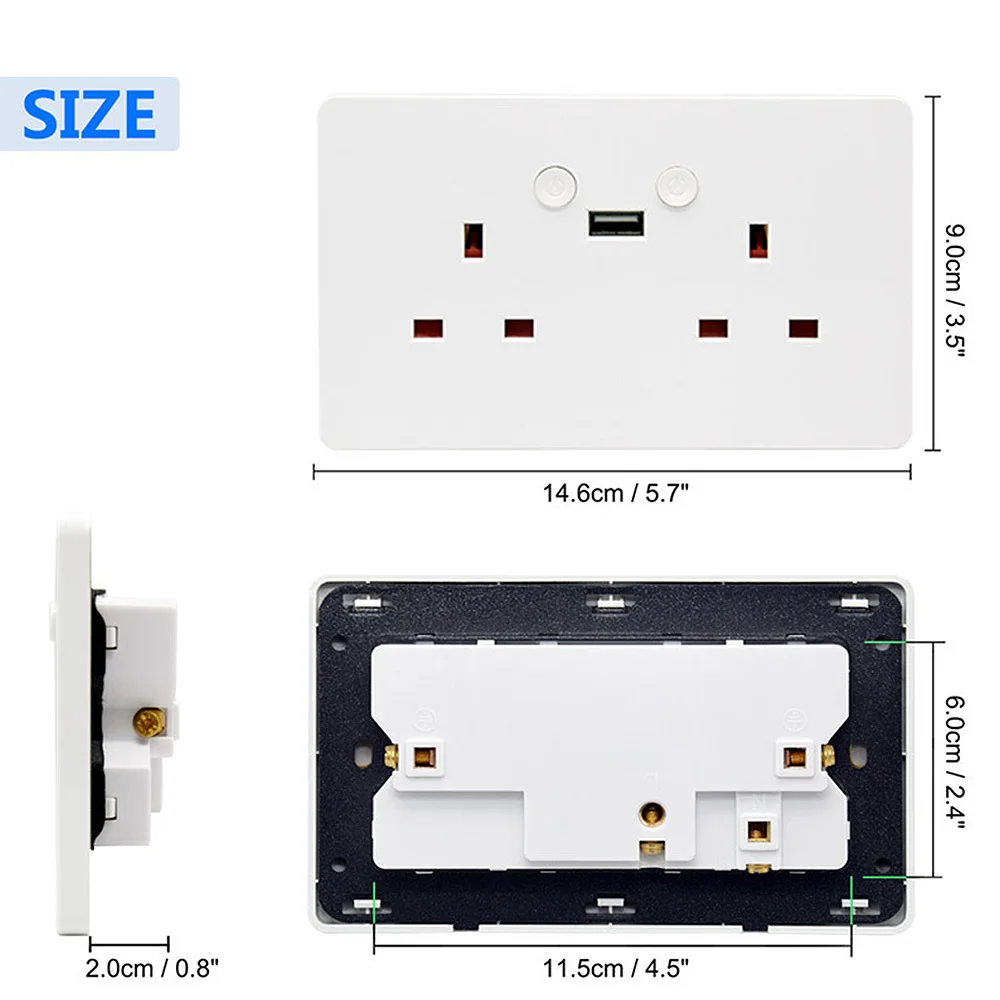 Умная Настенная Розетка WiFi UK-Plug USB Alexa APP Outlet для дома