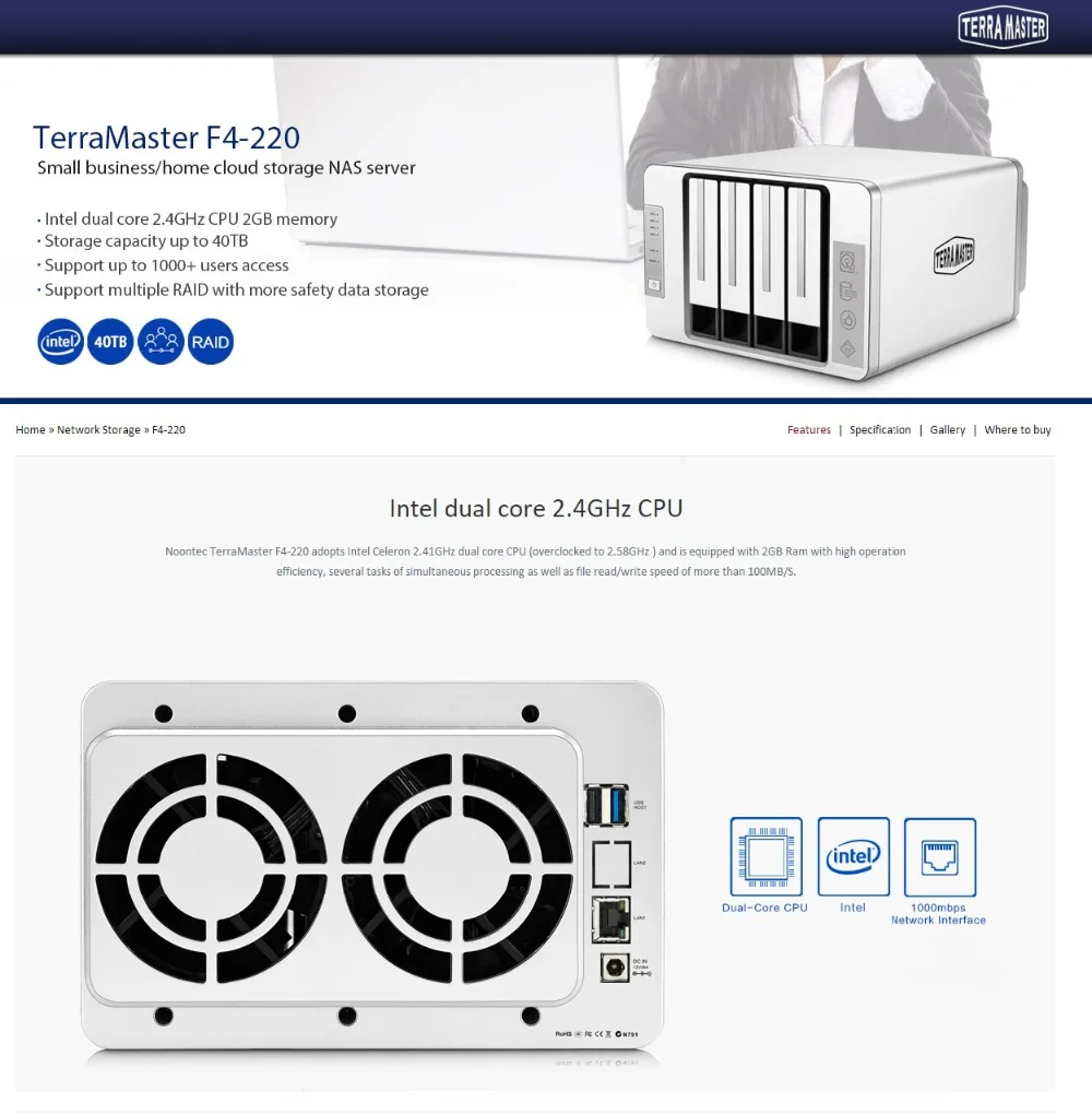 3," /2,5 дюймов 2G 4Bay HDD NAS для дома/Офисная Облачное хранилище 2,4 ГГц Процессор 100 МБ/с. с функцией RAID Поддержка для самбы/AFP/NFS/FTP