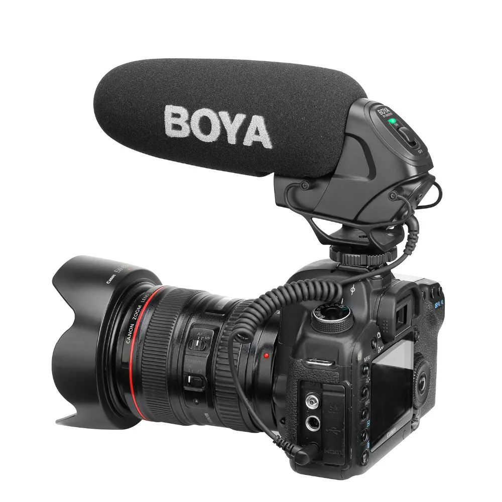 BOYA BY-BM3030 накамерный супер-кардиоидный микрофон с 3,5 мм входом для универсальных цифровых зеркальных фотокамер