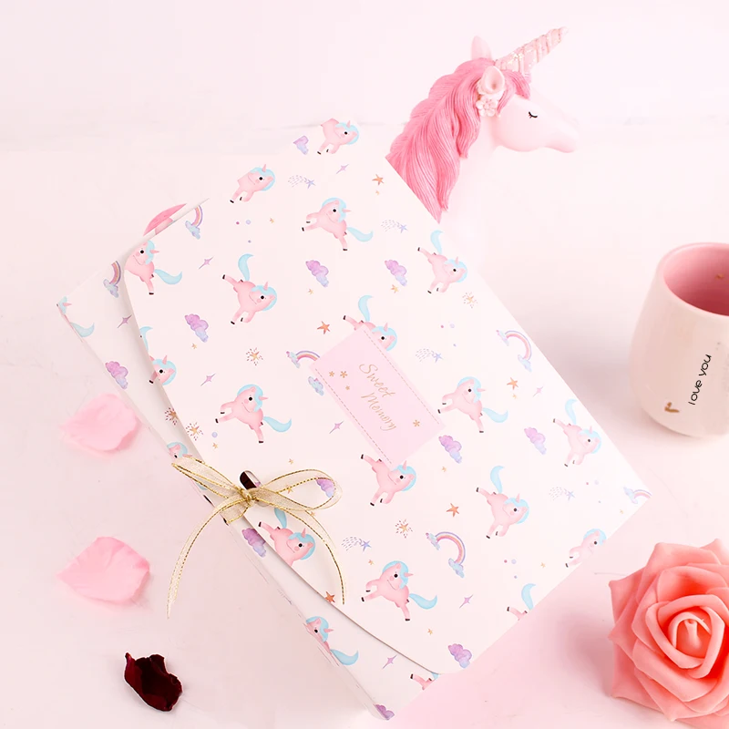 

20.3*13.8*5cm 10pcs Pink unicorn Macaron Chocolate Paper Box Storage Boxes Christmas Birthday