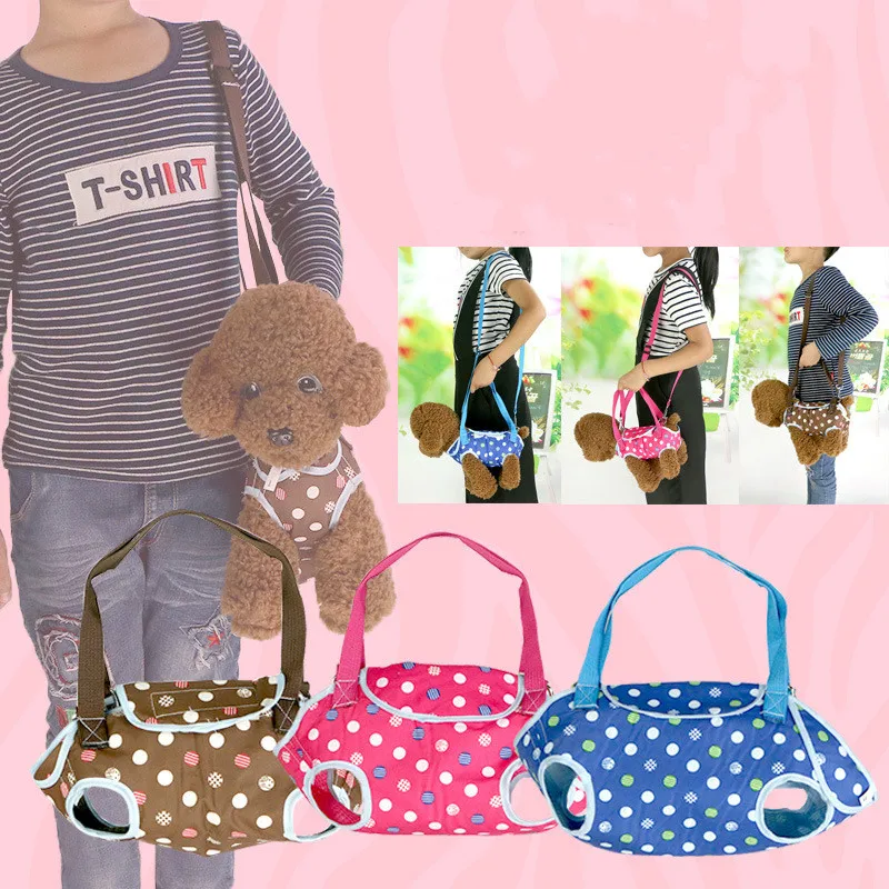 Pet Dog Fashion Dot Breathable Handbag Outdoor Travel Carries Slings