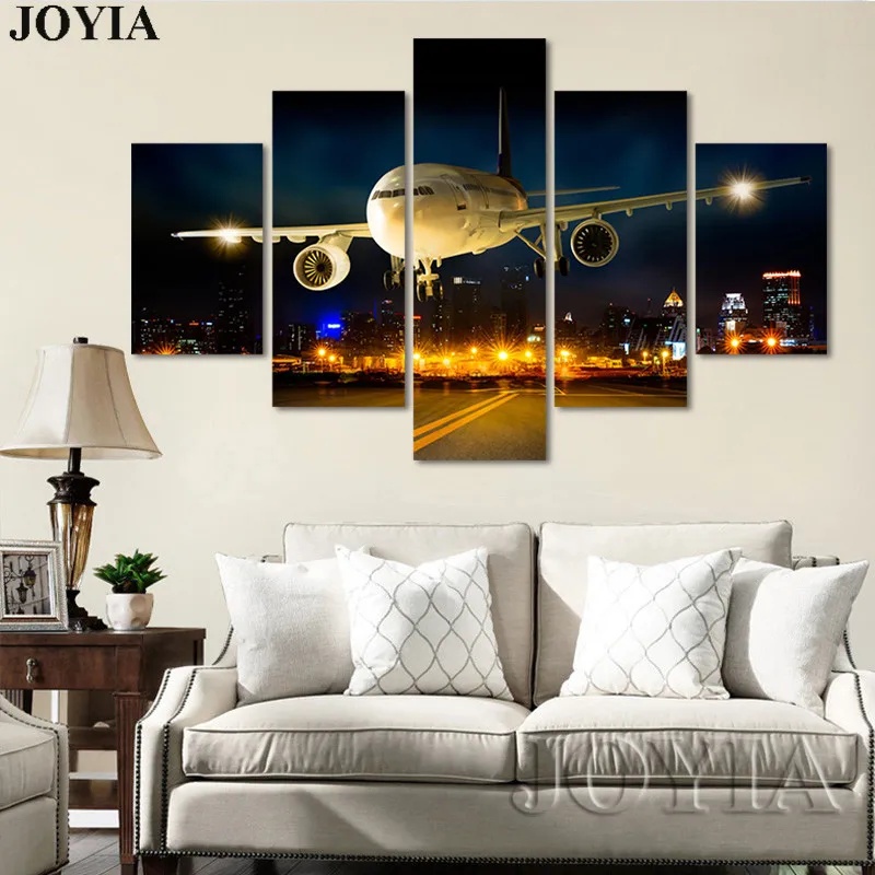 5 Piece Aircraft Wall Art Pictures Home Room Wall Decor