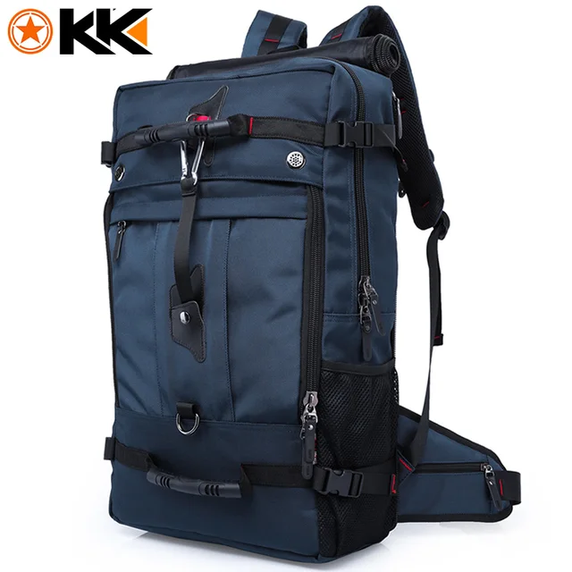 KAKA Huge Capacity 50L Waterproof Travel Backpack Men Black
