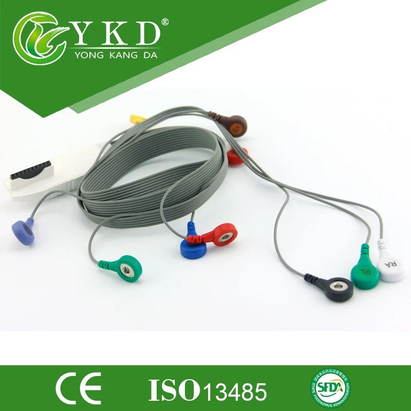 2 шт./лот Holter mordra ECG cable 10 выводов snap/AHA standrad |