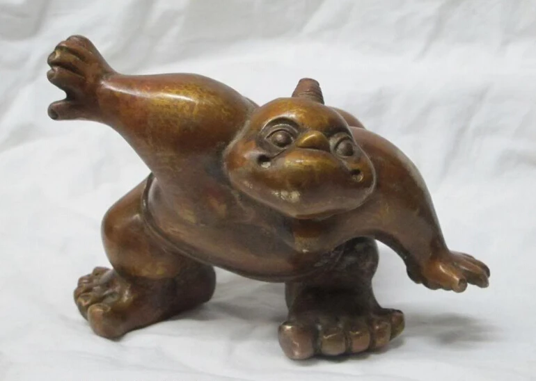 

Collectible bronze S2218 6.5" Chinese sculpture red bronze Nihon Sumo Japanese sumo wrestling statue (B0413)