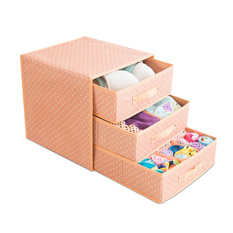 

Foldable Divider Storage Bra Drawers Non-woven Fabric Folding Cases Necktie Socks Underwear Clothing Organizer Container Boxes